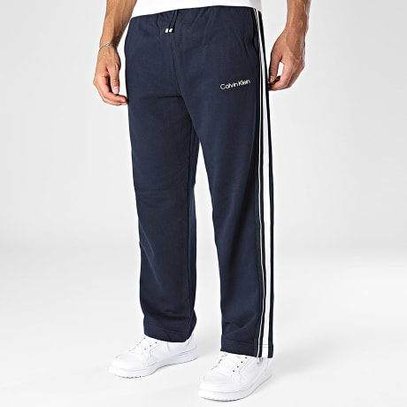 Calvin Klein - Pantalón Jogging A Bandas Logo Tape Terry 601 Azul Marino