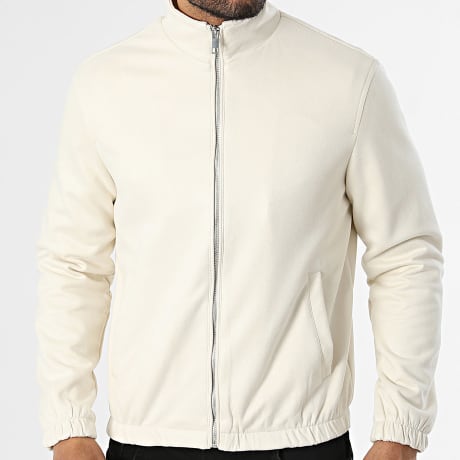 Frilivin - Chaqueta con Cremallera de Ante C05 Beige Claro