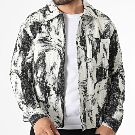 Frilivin - Chaqueta con Cremallera 17D Beige Claro Negro