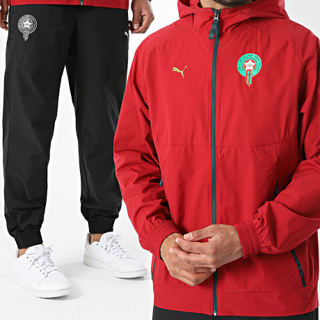 Puma - Co-ord Set Trainingspak Voetbal Marokko 784552 787929 Bordeaux Zwart