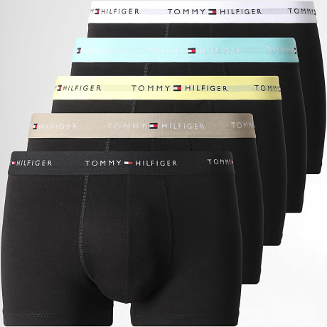 Tommy Hilfiger - Pack de 5 Boxers 3893 Negro Beige Blanco Azul Claro Amarillo