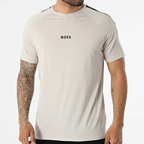 BOSS - Camiseta A Rayas Balance 50557056 Beige Negro