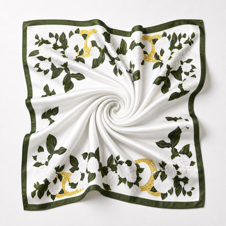 Frilivin - Scarf L14 Light Beige Green Floral