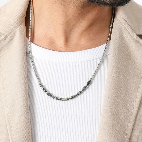 Frilivin - Collar 324 Plateado Verde