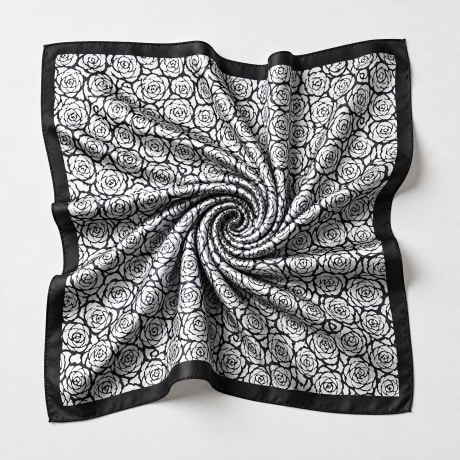Frilivin - Pañuelo L15 Negro Blanco Floral