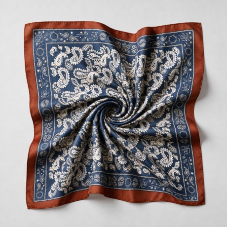Frilivin - Pañuelo L01 Camello Azul Marino Blanco Beige Bandana