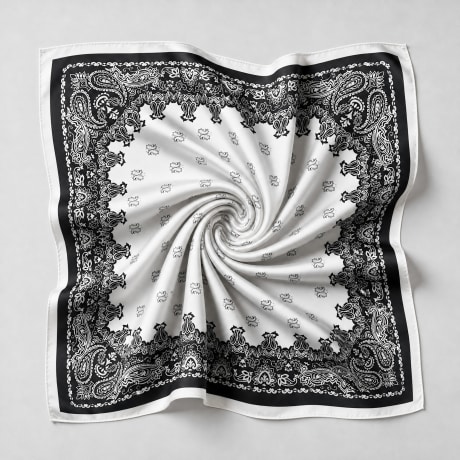 Frilivin - Pañuelo L31 Blanco Negro Bandana
