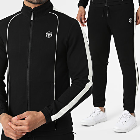 Sergio Tacchini - Conjunto De Chándal Con Rayas Egeo 41417 Negro Blanco