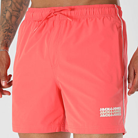 Jack And Jones - Short De Bain Maui Sunrise Triple Logo Corail Foncé