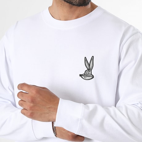 Looney Tunes - Camiseta Manga Larga Patch Bugs Blanco