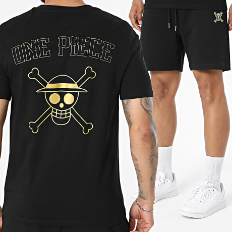 One Piece - Tracksuit T-Shirts And Jogger Short Patch Gold Black