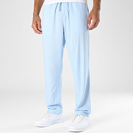 Classic Series - Pantalone Estivo In Lino 117 Blu Chiaro