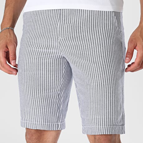 Fins de Séries - Short Regular Fit A Rayures Most Bleu Marine Blanc