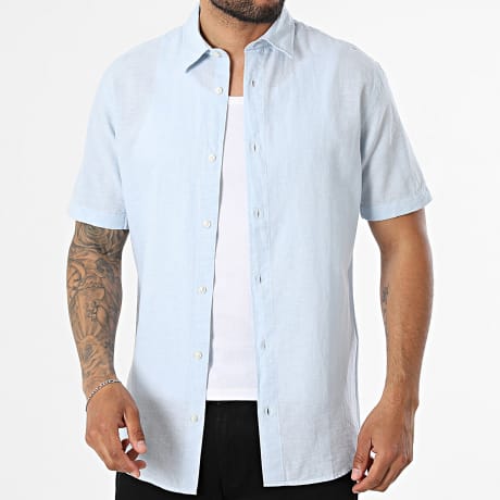 Jack And Jones - Chemise Manches Courtes Breeze Linen Bleu Clair