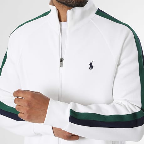 Polo Ralph Lauren - Veste Zippée A Bandes Original Player Beige Clair