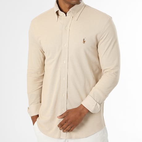 Polo Ralph Lauren - Chemise Manches Longues Oxford Beige