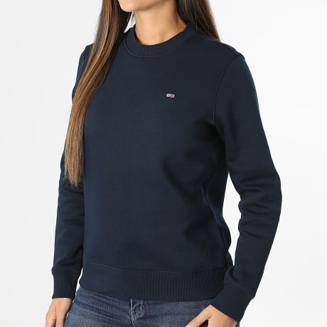Tommy Jeans - Sweat Crewneck Femme Flag Crew 9959 Bleu Marine