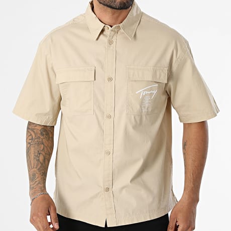 Tommy Jeans - Chemise Manches Courtes Boxy Skater 2816 Beige