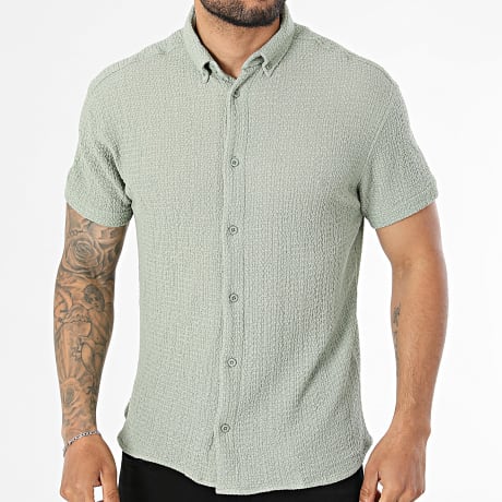 Classic Series - Chemise Manches Courtes Texturée 166 Vert Kaki