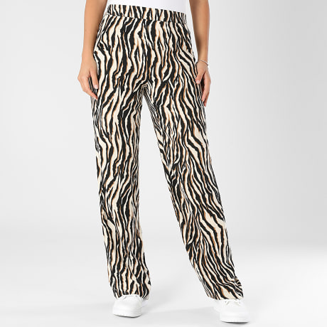 Classic Series - Pantalon Relaxed Fit Femme Easy Joy Beige Noir