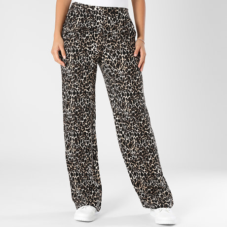 Classic Series - Pantalon Relaxed Fit Femme Easy Joy Beige Noir Léopard