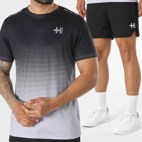 Helvetica - Completo T-Shirt E Pantaloncino Da Jogging Ivan 12 19 Nero Grigio