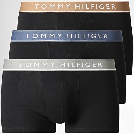 Tommy Hilfiger - Lot De 3 Boxers 3881 Noir Vert Kaki Clair Bleu Marine Camel