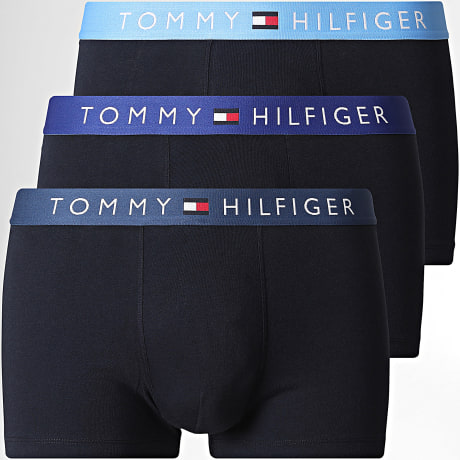 Tommy Hilfiger - Lot De 3 Boxers Stretch Cotton 3908 Noir Bleu Marine Bleu Roi Bleu Clair