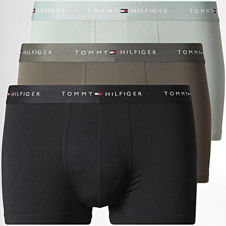 Tommy Hilfiger - Lot De 3 Boxers 3877 Noir Vert Clair Vert Kaki