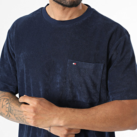 Tommy Hilfiger - Tee Shirt Tissu Eponge Relaxed Fit Towelling 3058 Bleu Marine
