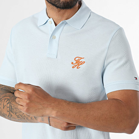Tommy Hilfiger - Polo Mangas Cortas Regular Fit Script 3046 Azul Claro