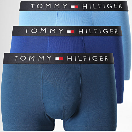 Tommy Hilfiger - Lot De 3 Boxers Stretch Cotton 3900 Bleu Clair Bleu Roi Bleu Marine