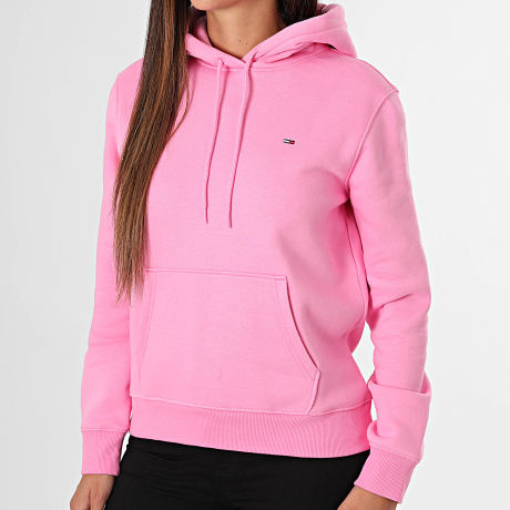 Tommy Jeans - Sweat Capuche Regular Femme Flag 9958 Rose