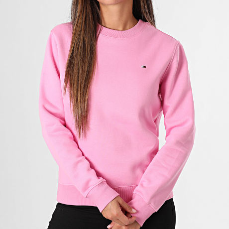 Tommy Jeans - Sweat Crewneck Femme Flag Crew 9959 Rose