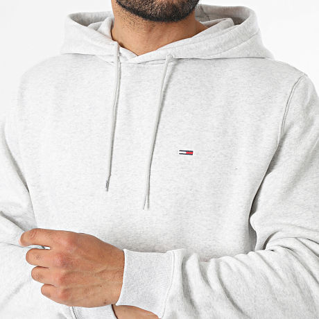 Tommy Jeans - Sweat Capuche Flag 0742 Gris Chiné