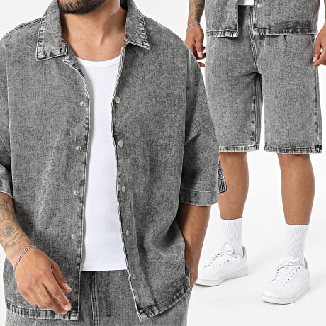 Frilivin - Tracksuit Shirt Jean Short Jean 631 Grey