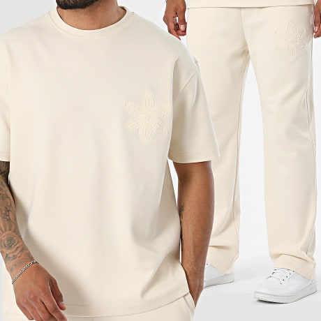 Ikao - Ensemble Tee Shirt Et Pantalon Jogging 087 Beige Clair