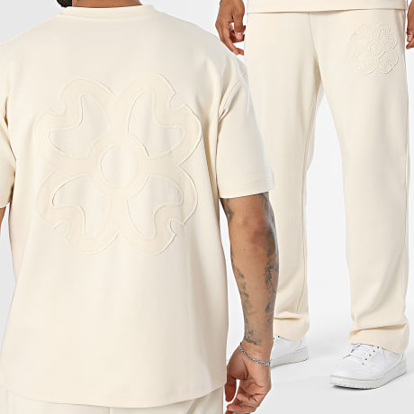 Ikao - Ensemble Tee Shirt Et Pantalon Jogging 143 Beige Clair