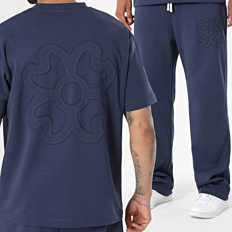Ikao - Ensemble Tee Shirt Et Pantalon Jogging 143 Bleu Marine