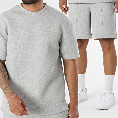 Ikao - Ensemble Tee Shirt Et Short Jogging 675 Gris Chiné
