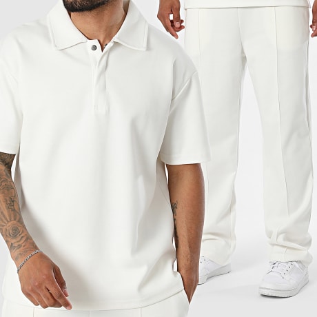 Ikao - Ensemble Polo Manches Courtes Et Pantalon Jogging 070 Beige Clair