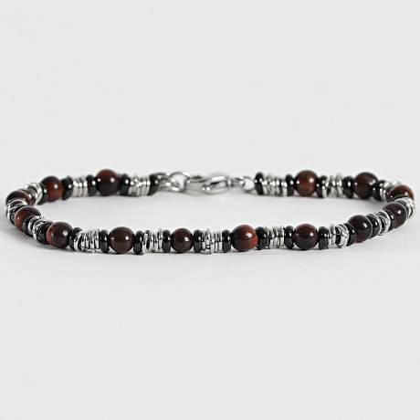 Frilivin - Pulsera 324 Marrón Plateado