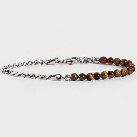 Frilivin - Pulsera 324 Marrón Plateado