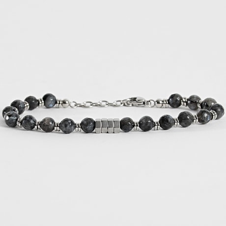 Frilivin - Pulsera 324 Gris Antracita Plateado