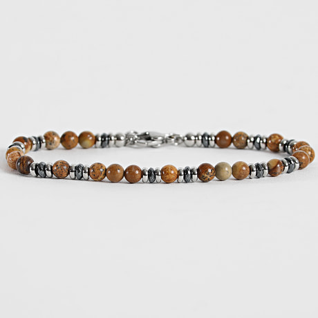 Frilivin - Pulsera 324 Beige Plateado