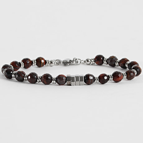 Frilivin - Pulsera 324 Marrón Plateado