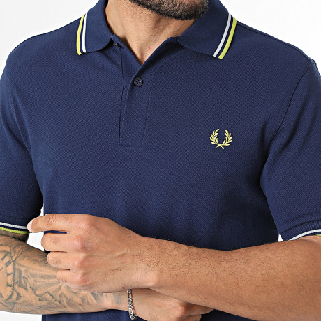 Fred Perry - Polo Manches Courtes Twin Tipped MM3600 Bleu Marine