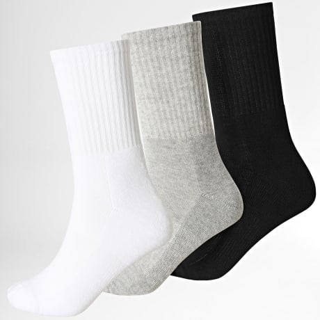 Urban Classics - Pack de 3 pares de calcetines TB1471 Blanco Gris Jaspeado Negro