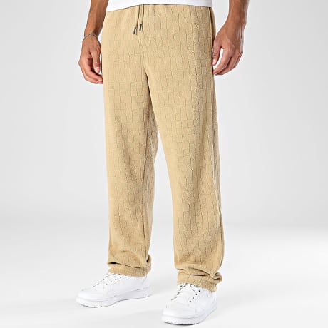 Urban Classics - Pantalon Jogging Jacquard Velvet TB6771 Beige