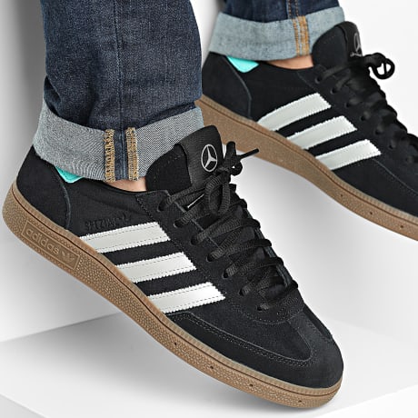 Adidas Originals - Zapatillas Handbal Spezial AMG Mercedes F1 Team KJ1185 Core Black Silver Metallic Gum 5